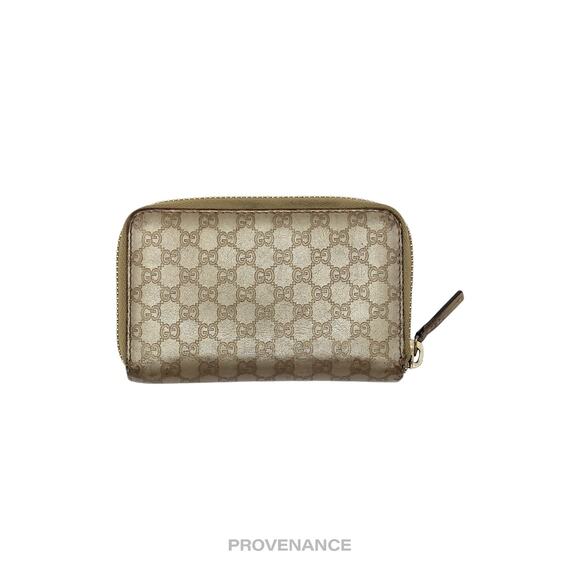 🔴Gucci Zip Card Wallet - Bronze MicroGuccissima Leather